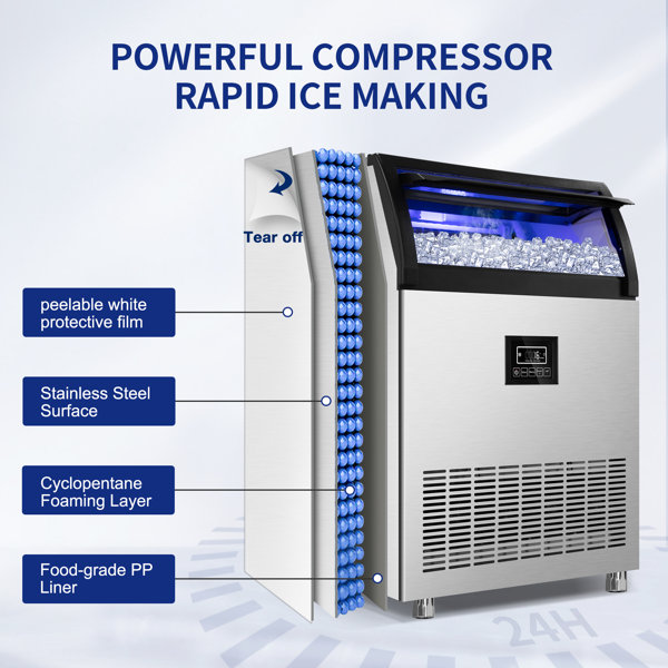 Velivi 250 Lb. Daily Production Cube Clear Ice Freestanding Commercial